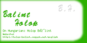 balint holop business card